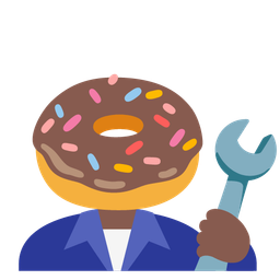 hammer and wrench and doughnut