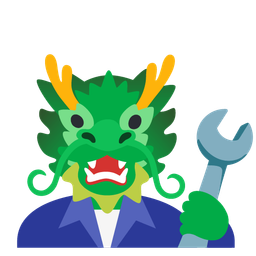 hammer and wrench and dragon