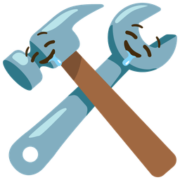 hammer and wrench and drooling face