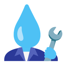 hammer and wrench and droplet