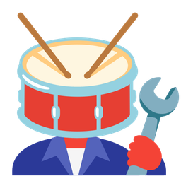 hammer and wrench and drum