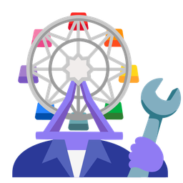 hammer and wrench and ferris wheel