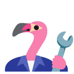 hammer and wrench and flamingo