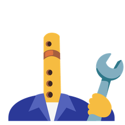 hammer and wrench and flute