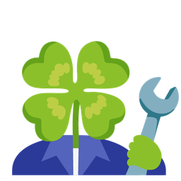 hammer and wrench and four leaf clover