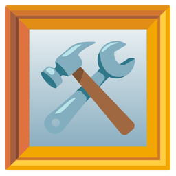 hammer and wrench and framed picture