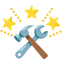 hammer and wrench and glowing star