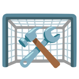 hammer and wrench and goal net