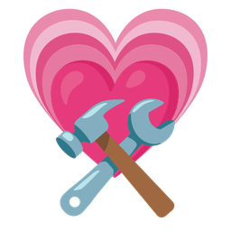 hammer and wrench and growing heart