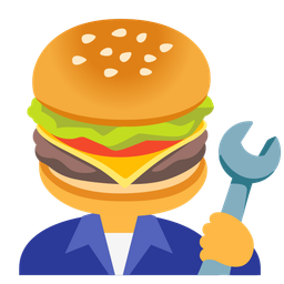 hammer and wrench and hamburger