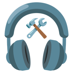 hammer and wrench and headphone