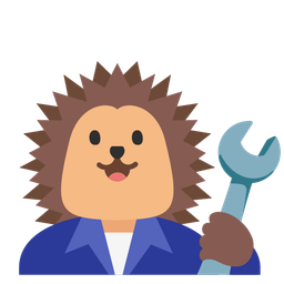 hammer and wrench and hedgehog