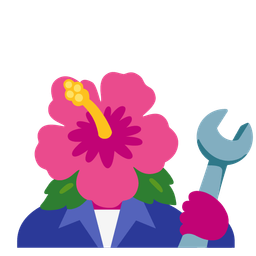 hammer and wrench and hibiscus