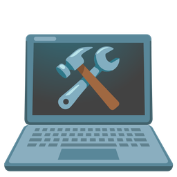 hammer and wrench and laptop
