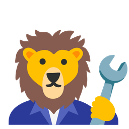 hammer and wrench and lion