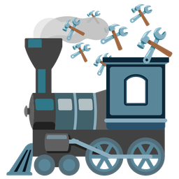 hammer and wrench and locomotive