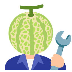 hammer and wrench and melon