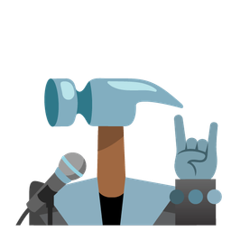 hammer and wrench and microphone