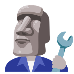 hammer and wrench and moai