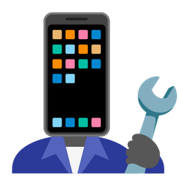 hammer and wrench and mobile phone