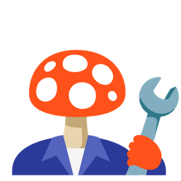 hammer and wrench and mushroom