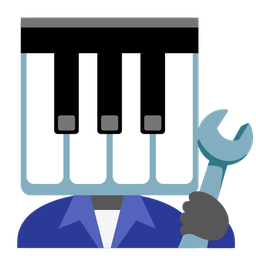 hammer and wrench and musical keyboard