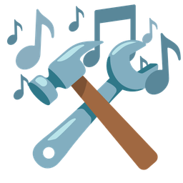 hammer and wrench and musical notes