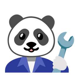 hammer and wrench and panda