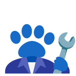 hammer and wrench and paw prints