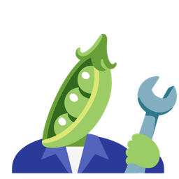 hammer and wrench and pea pod