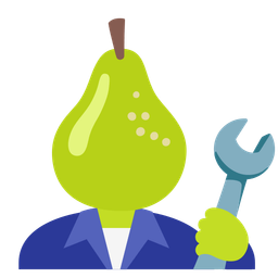 hammer and wrench and pear