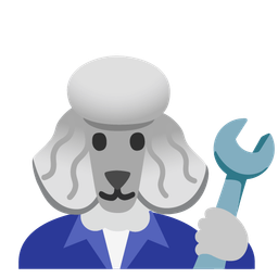 hammer and wrench and poodle