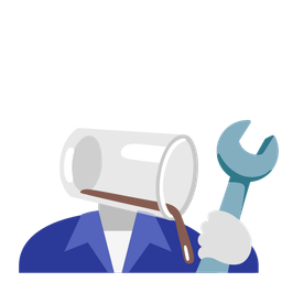 hammer and wrench and pouring liquid