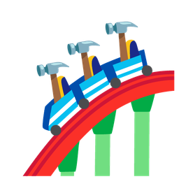 hammer and wrench and roller coaster