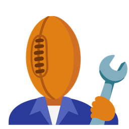 hammer and wrench and rugby football