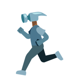 hammer and wrench and running shoe