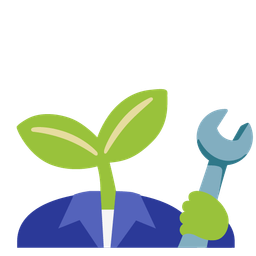 hammer and wrench and seedling