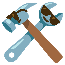 hammer and wrench and smiling face with sunglasses