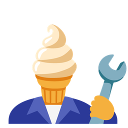 hammer and wrench and soft ice cream