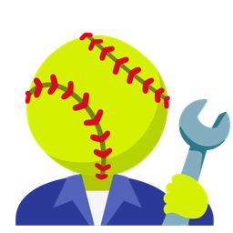 hammer and wrench and softball