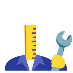 hammer and wrench and straight ruler