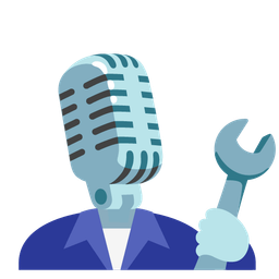 hammer and wrench and studio microphone