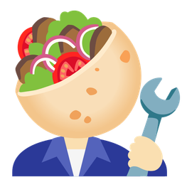 hammer and wrench and stuffed flatbread