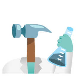 hammer and wrench and test tube