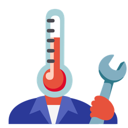 hammer and wrench and thermometer