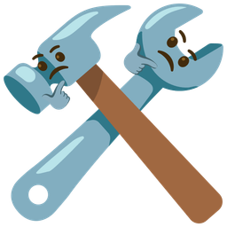 hammer and wrench and thinking face