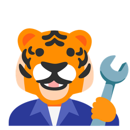 hammer and wrench and tiger face