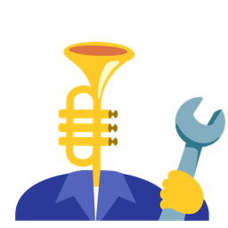 hammer and wrench and trumpet