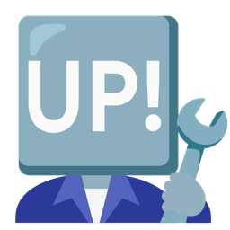 hammer and wrench and UP! button