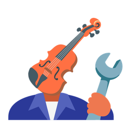 hammer and wrench and violin